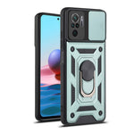 Camera Slide Shockproof Phone Case Cover with Kickstand for Xiaomi Redmi Note 10 4G / 10S 4G / Poco M5s 4G