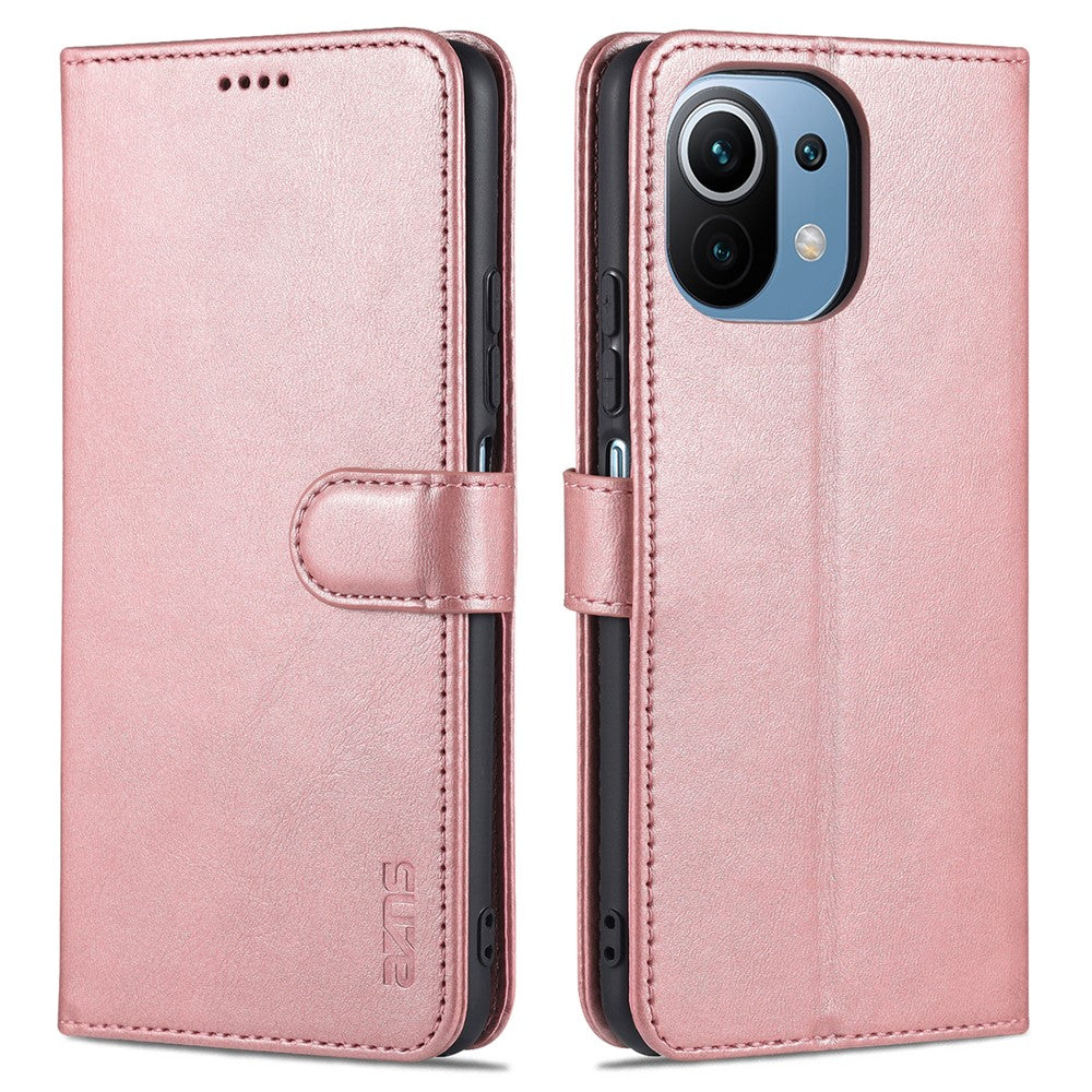 AZNS Wallet Leather Magnetic Closure Folio Flip Stand Case Cover for Xiaomi Mi 11 Lite 4G / 5G /11 Lite 5G NE