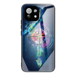 Pattern Printing Scratch-Resistant Tempered Glass Back Cover with Flexible TPU Bumper for Xiaomi Mi 11 Lite 4G / 5G /11 Lite 5G NE