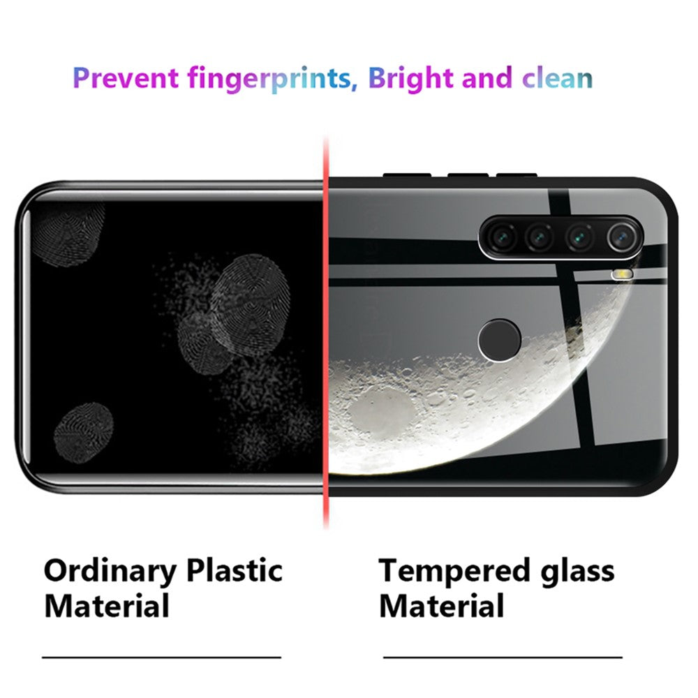 Pattern Printing Scratch-Resistant Tempered Glass Back Cover with Flexible TPU Bumper for Xiaomi Mi 11 Lite 4G / 5G /11 Lite 5G NE