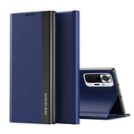 Full Protection Fall Proof Leather Phone Stand Case Shell for Xiaomi Redmi Note 10 Pro 4G (Global) / Note 10 Pro 4G (India)- Dark Blue