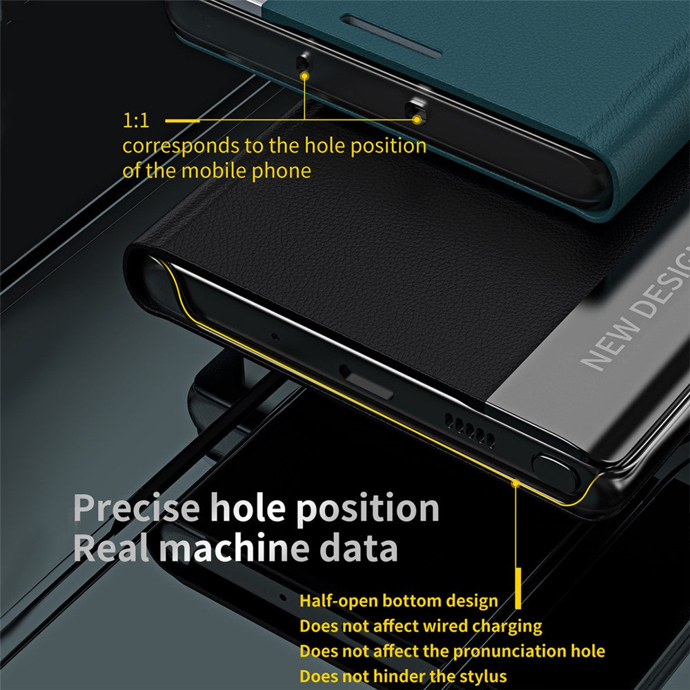 Full Protection Fall Proof Leather Phone Stand Case Shell for Xiaomi Redmi Note 10 Pro 4G (Global) / Note 10 Pro 4G (India)- Dark Blue