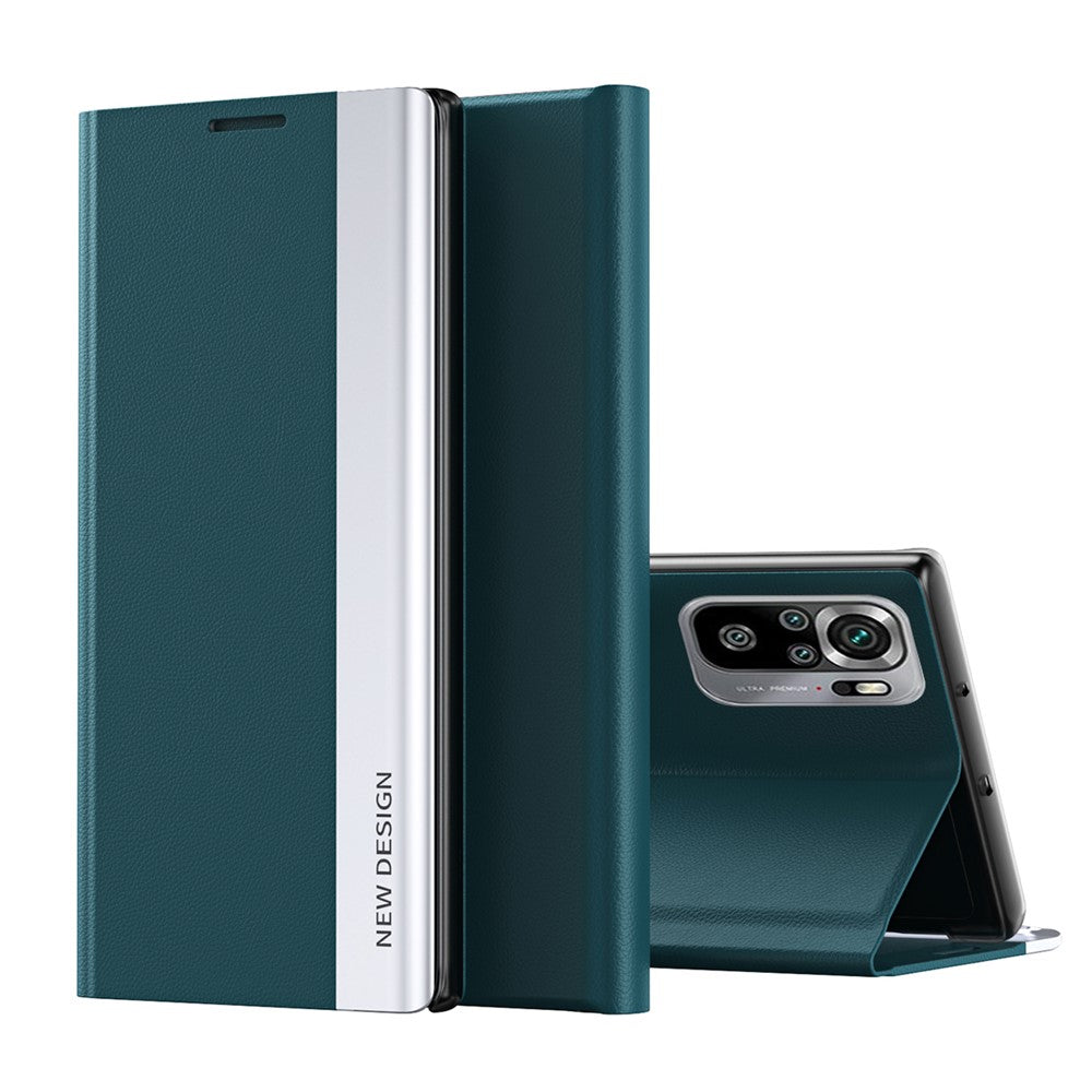 PU Leather Coated PC Phone Case Shell with Stand for Xiaomi Redmi Note 10S / Poco M5s 4G / Note 10 4G