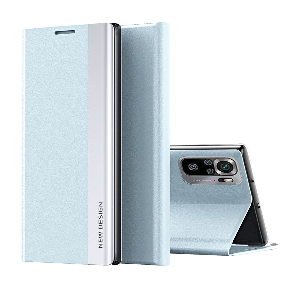 PU Leather Coated PC Phone Case Shell with Stand for Xiaomi Redmi Note 10S / Poco M5s 4G / Note 10 4G