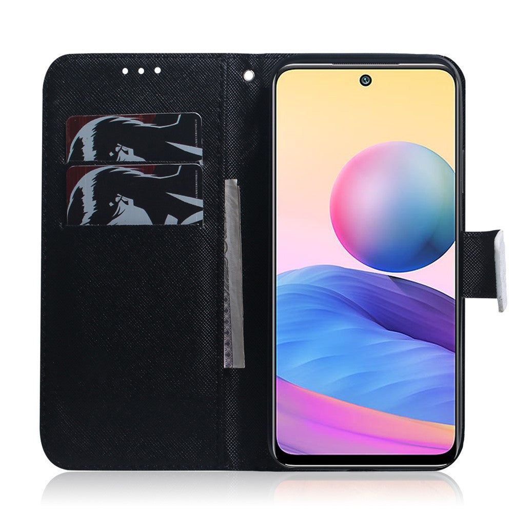 Cute Pattern Printing Premium PU Leather Wallet Phone Case Flip Cover for Xiaomi Redmi Note 10 5G / Poco M3 Pro 5G / 4G