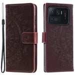 Imprinted Mandala Pattern PU Leather Wallet Stand Case with Strap for Xiaomi Mi 11 Ultra
