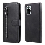 Full Protection Zipper Pocket Leather Wallet Design Phone Case for Xiaomi Poco M3 Pro 4G / 5G / Redmi Note 10 5G/ 10T 5G