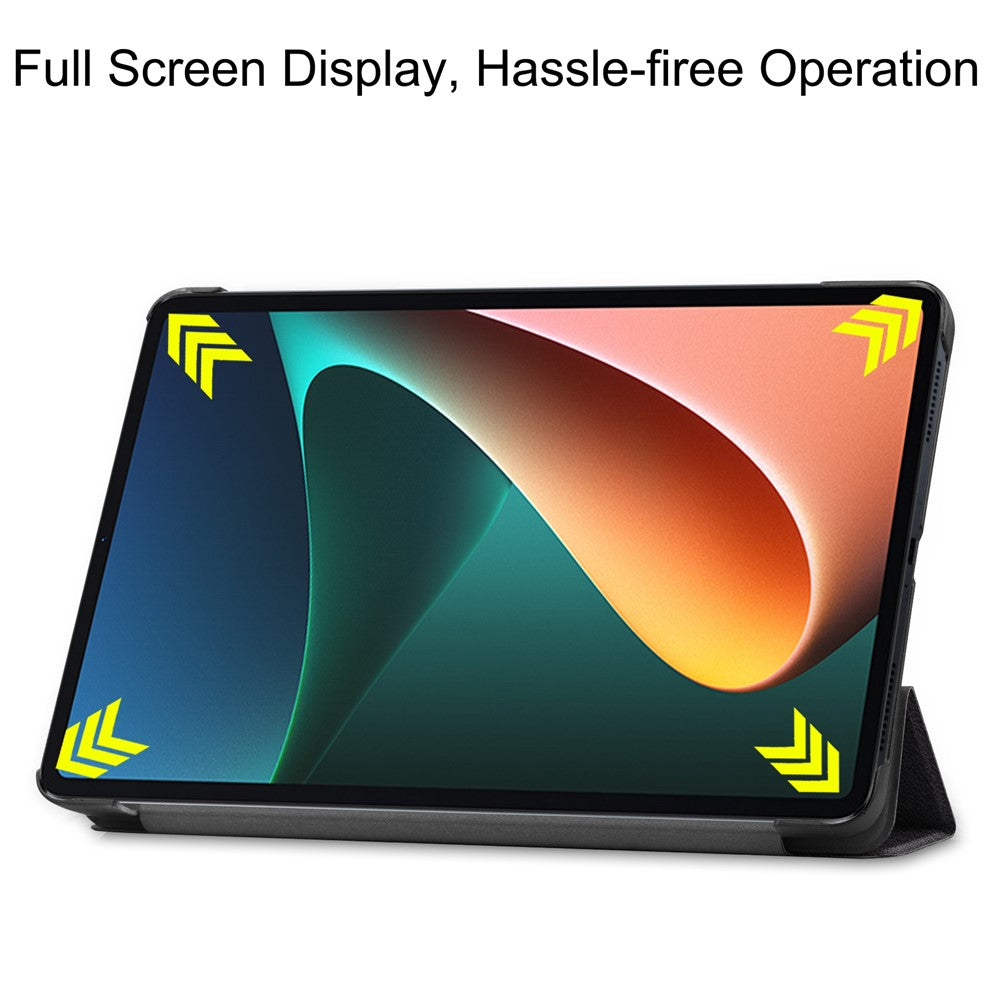 Pattern Printing PU Leather Case for Xiaomi Pad 5/Pad 5 Pro, Tri-Fold Stand Smart Cover with Auto Sleep / Wake