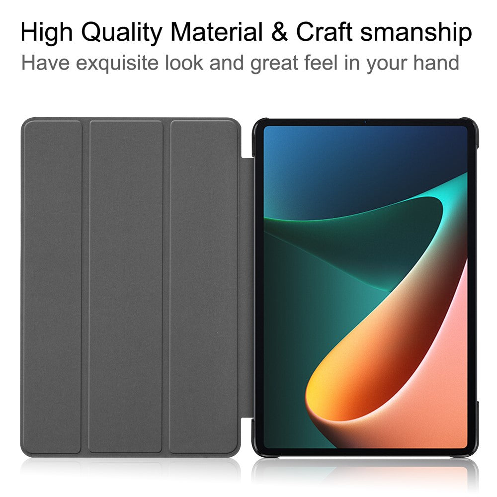 Pattern Printing PU Leather Case for Xiaomi Pad 5/Pad 5 Pro, Tri-Fold Stand Smart Cover with Auto Sleep / Wake