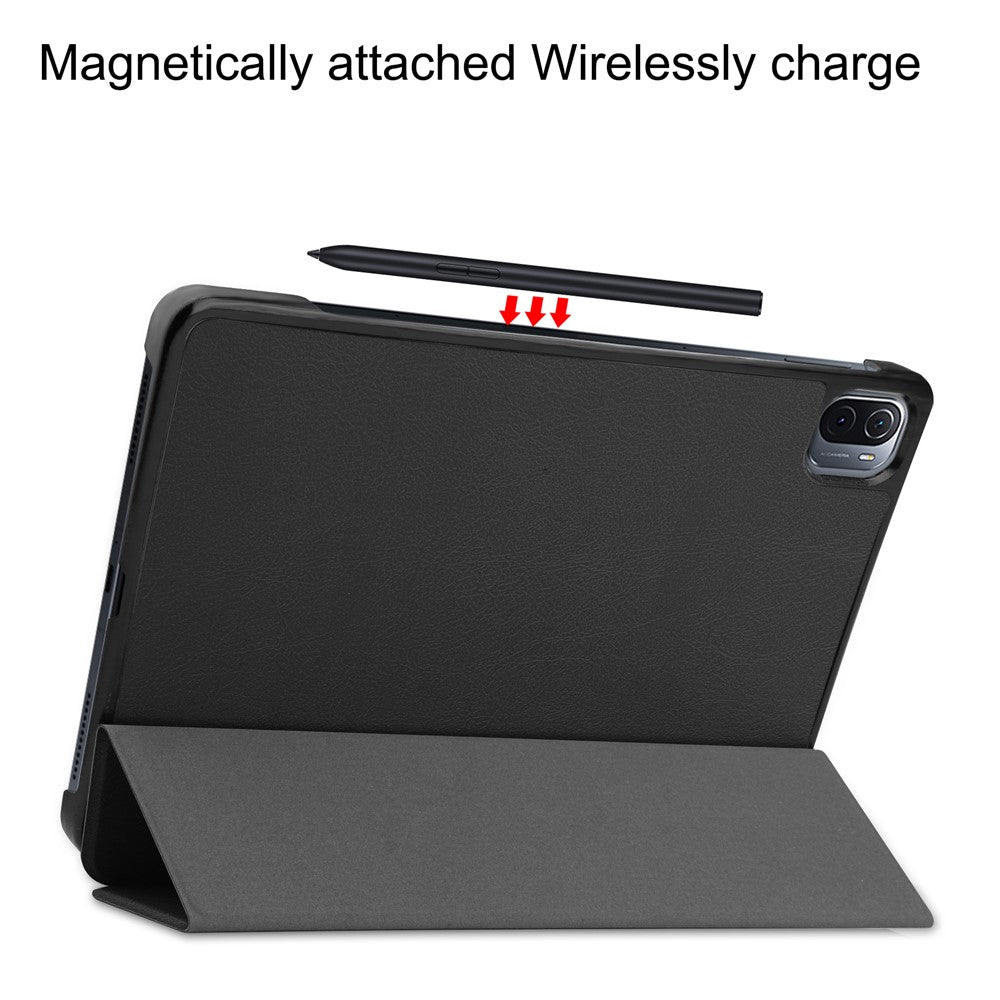 Anti-scratch Shockproof PU Leather Trifold Stand Slim Smart Tablet Cover with Auto Sleep / Wake for Xiaomi Pad 5/Pad 5 Pro