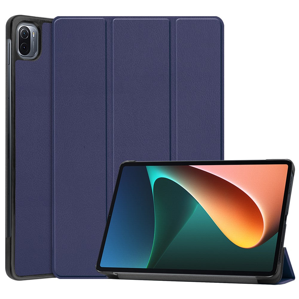 Anti-scratch Shockproof PU Leather Trifold Stand Slim Smart Tablet Cover with Auto Sleep / Wake for Xiaomi Pad 5/Pad 5 Pro