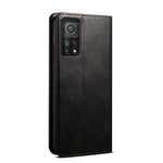 Waxy Crazy Horse Texture Magnetic Auto-absorbed PU Leather Wallet Stand Phone Case Cover for Xiaomi 11T 5G / 11T Pro 5G