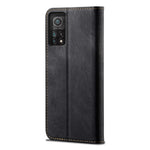 Plånboksdesign med jeanstygstruktur, läderfodral med helkroppsskydd och stativ för Xiaomi 11T 5G / 11T Pro 5G