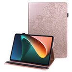 Imprinted Flower Stand Design Leather Tablet Cover Case with Card Slots for Xiaomi Pad 5/Pad 5 Pro