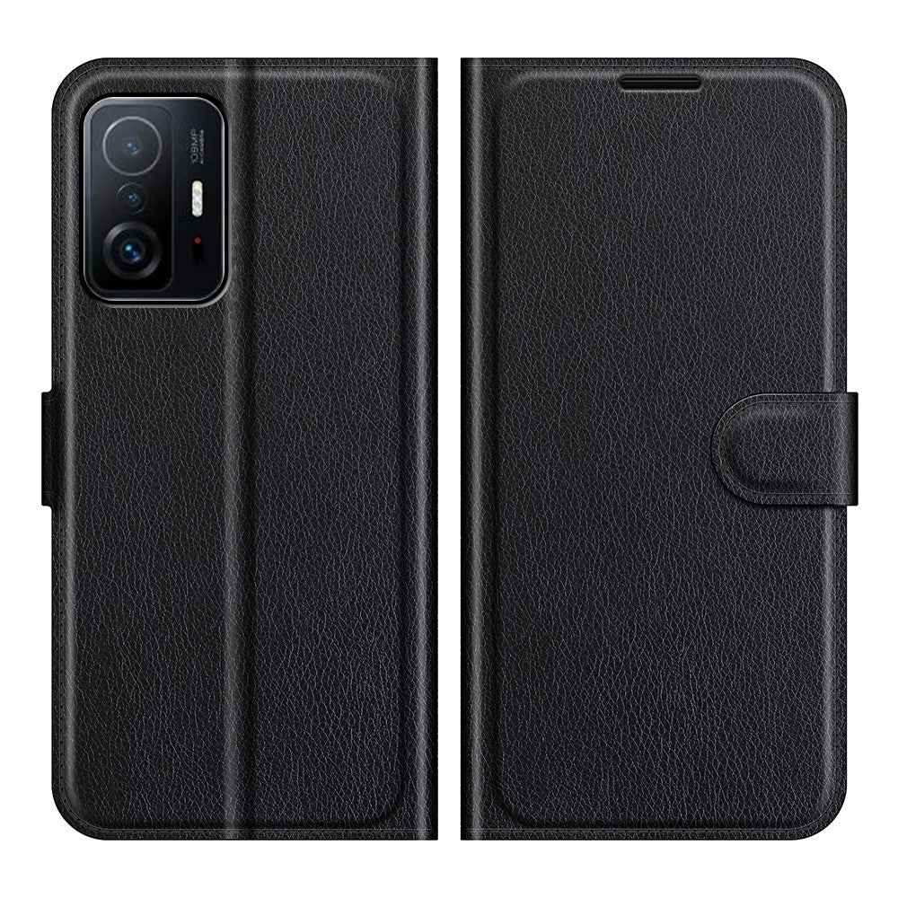 Litchitextur Anti-fall Snyggt Flip Läderfodral med Plånboksdesign och Stativ för Xiaomi 11T 5G / 11T Pro 5G