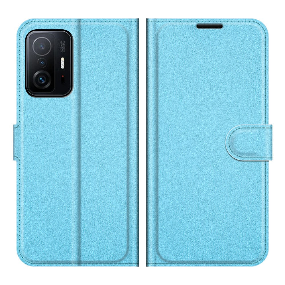 Litchitextur Anti-fall Snyggt Flip Läderfodral med Plånboksdesign och Stativ för Xiaomi 11T 5G / 11T Pro 5G