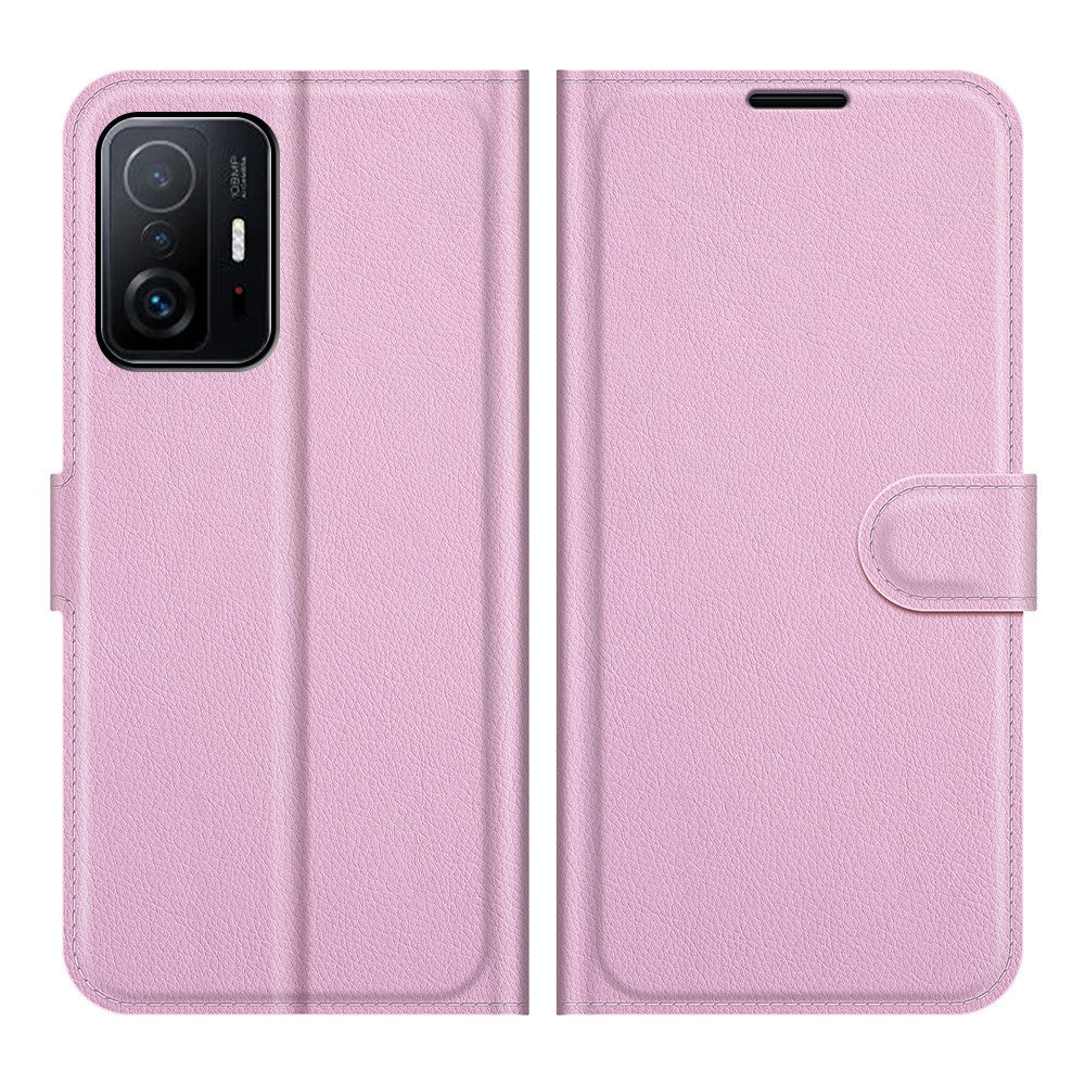 Litchitextur Anti-fall Snyggt Flip Läderfodral med Plånboksdesign och Stativ för Xiaomi 11T 5G / 11T Pro 5G