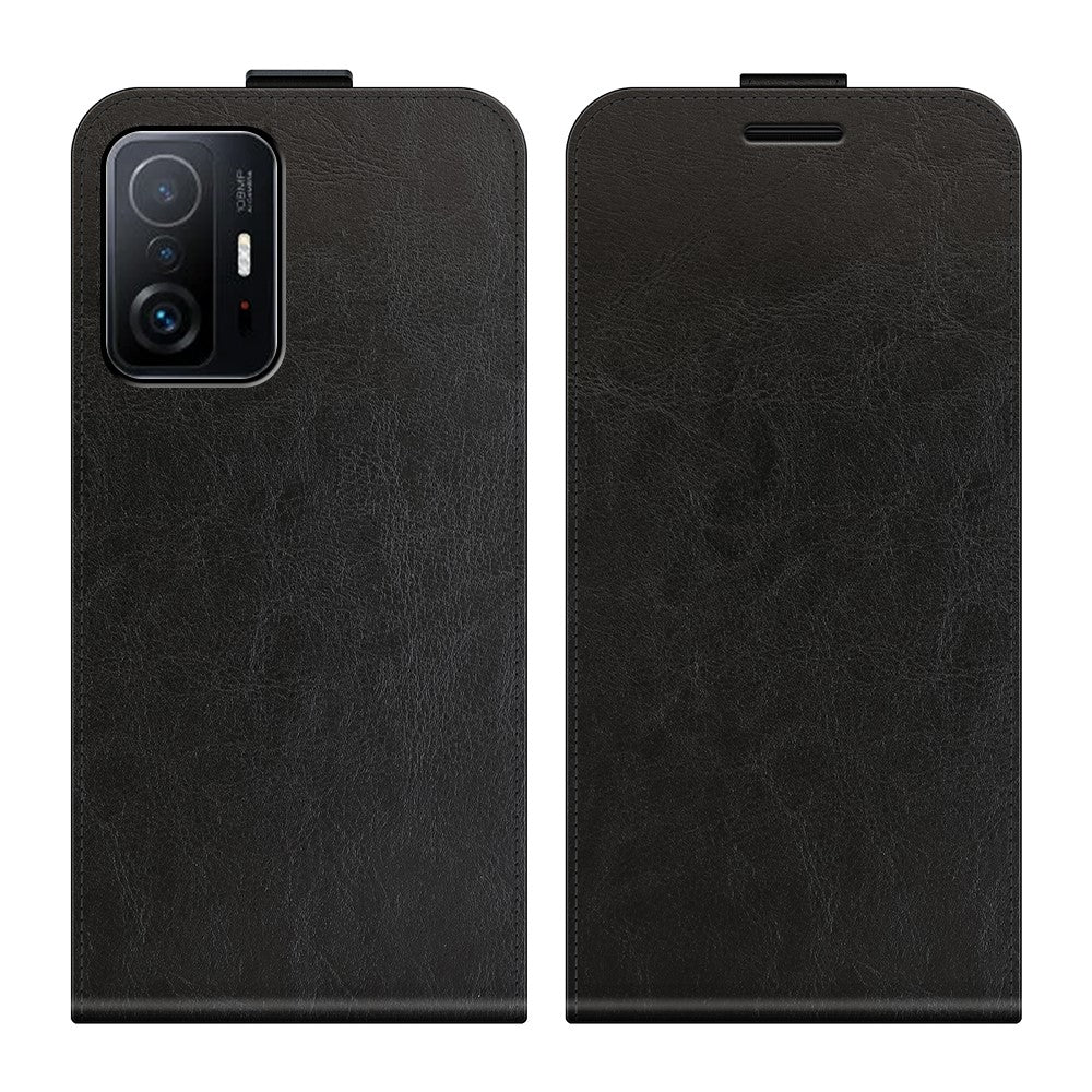 Crazy Horse Texture Anti-Scratch Vertical Flip Full Protection Card Slot Leather Phone Cover for Xiaomi 11T 5G / 11T Pro 5G