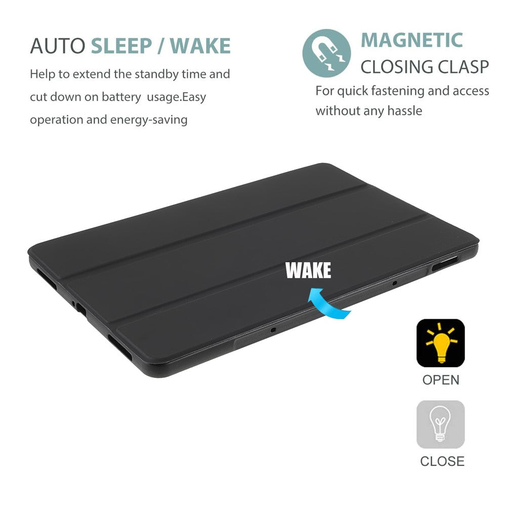 For Xiaomi Pad 5/ Pad 5 Pro Lightweight Slim PU Tablet Case Matte TPU Trifold Stand Cover with Auto Wake/Sleep