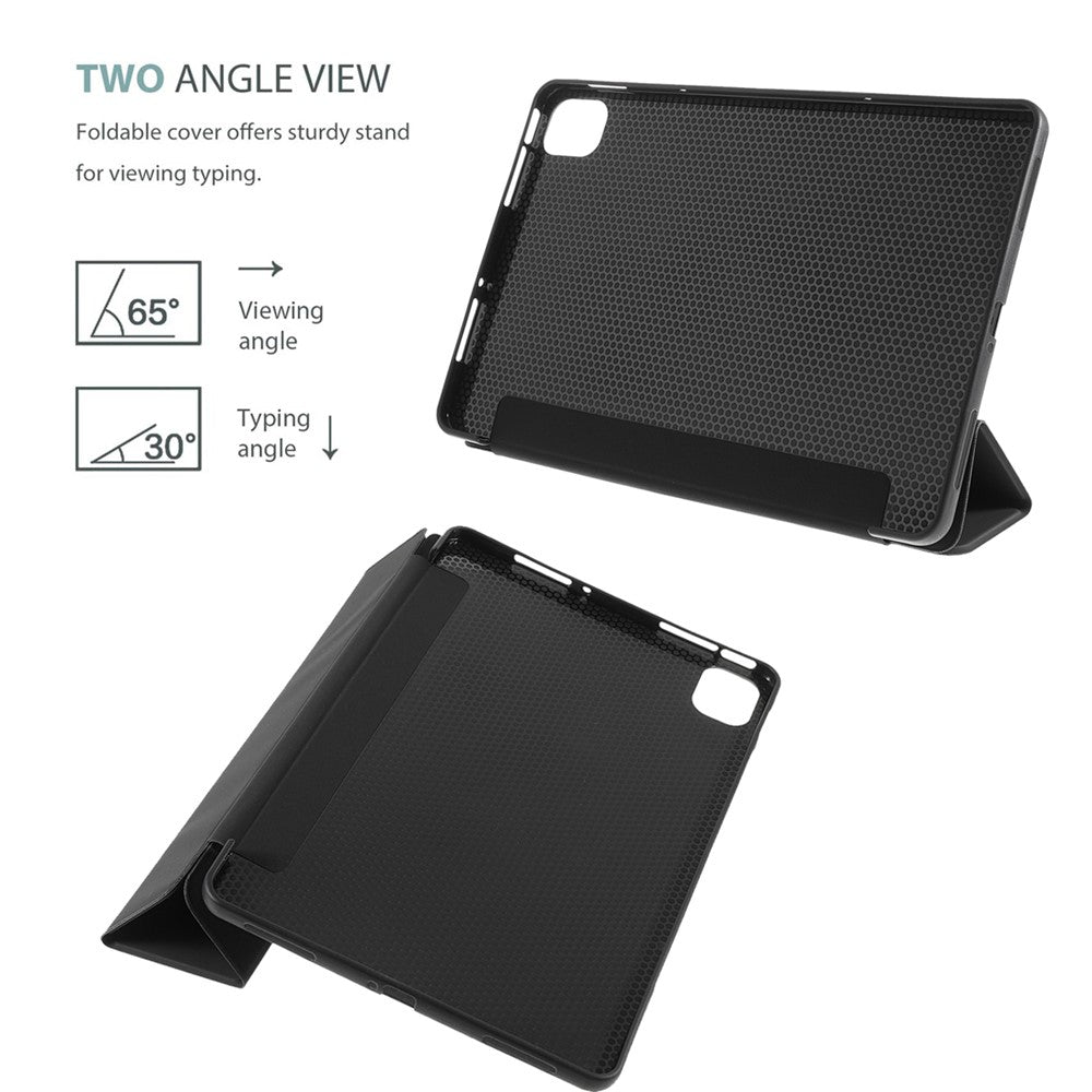 For Xiaomi Pad 5/ Pad 5 Pro Lightweight Slim PU Tablet Case Matte TPU Trifold Stand Cover with Auto Wake/Sleep