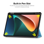 ENKAY HAT PRINCE Stylish Anti-Fall Auto Wake/Sleep Tri-fold Stand PU Leather + TPU Tablet Case Shell with Pen Slot for Xiaomi Pad 5/5 Pro