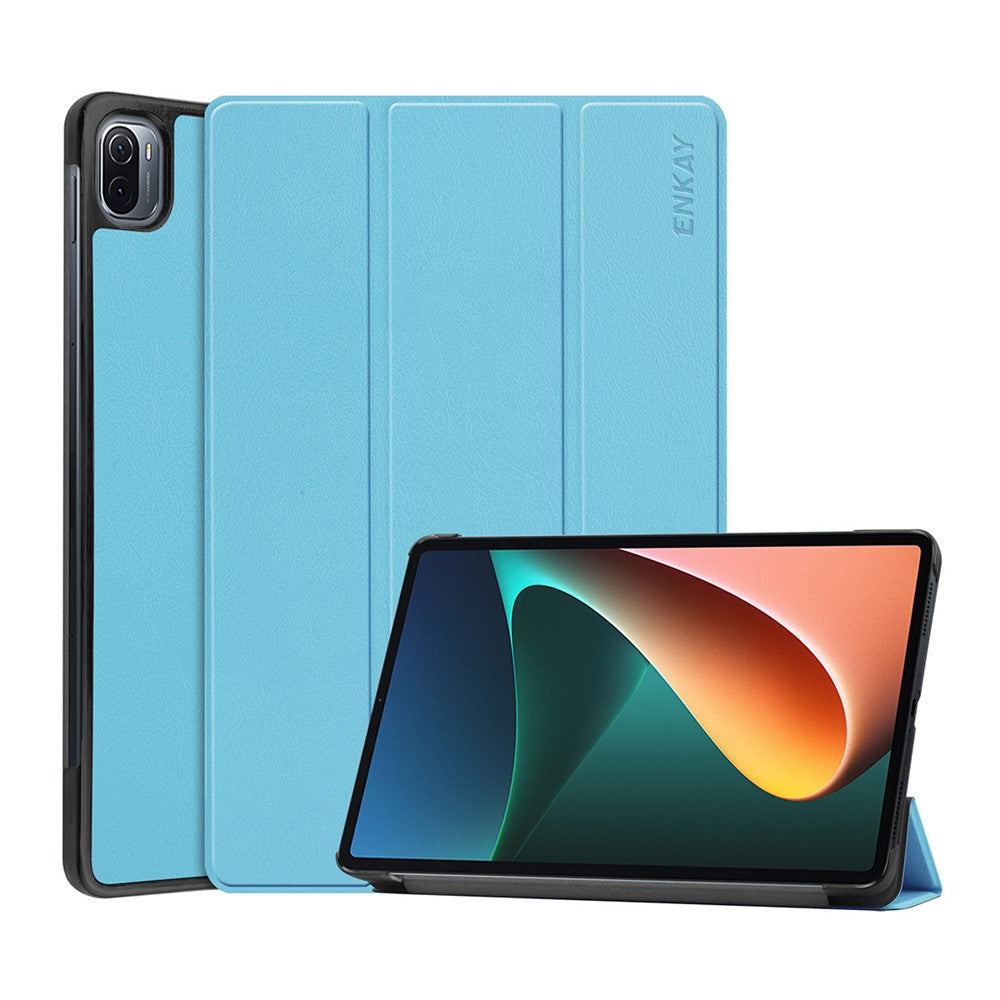 ENKAY HAT PRINCE Light Slim Anti-Fall Tri-fold Stand PU Leather + PC Tablet Case Cover with Auto Wake/Sleep Function for Xiaomi Pad 5/5 Pro