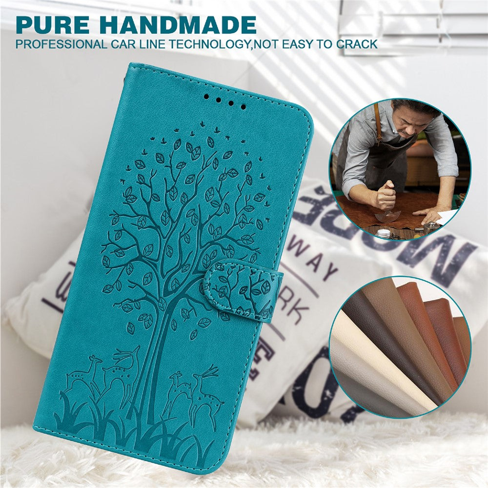 Tree and Deer Imprinted Leather Wallet Stand Phone Shell Case for Xiaomi Redmi Note 10 5G / Poco M3 Pro 5G / Poco M3 Pro 4G / Redmi Note 10T 5G