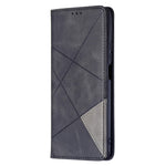 Rhombus-Like Imprinting Leather Stand Protective Phone Case Shell with Card Slots for Xiaomi 11T / 11T Pro