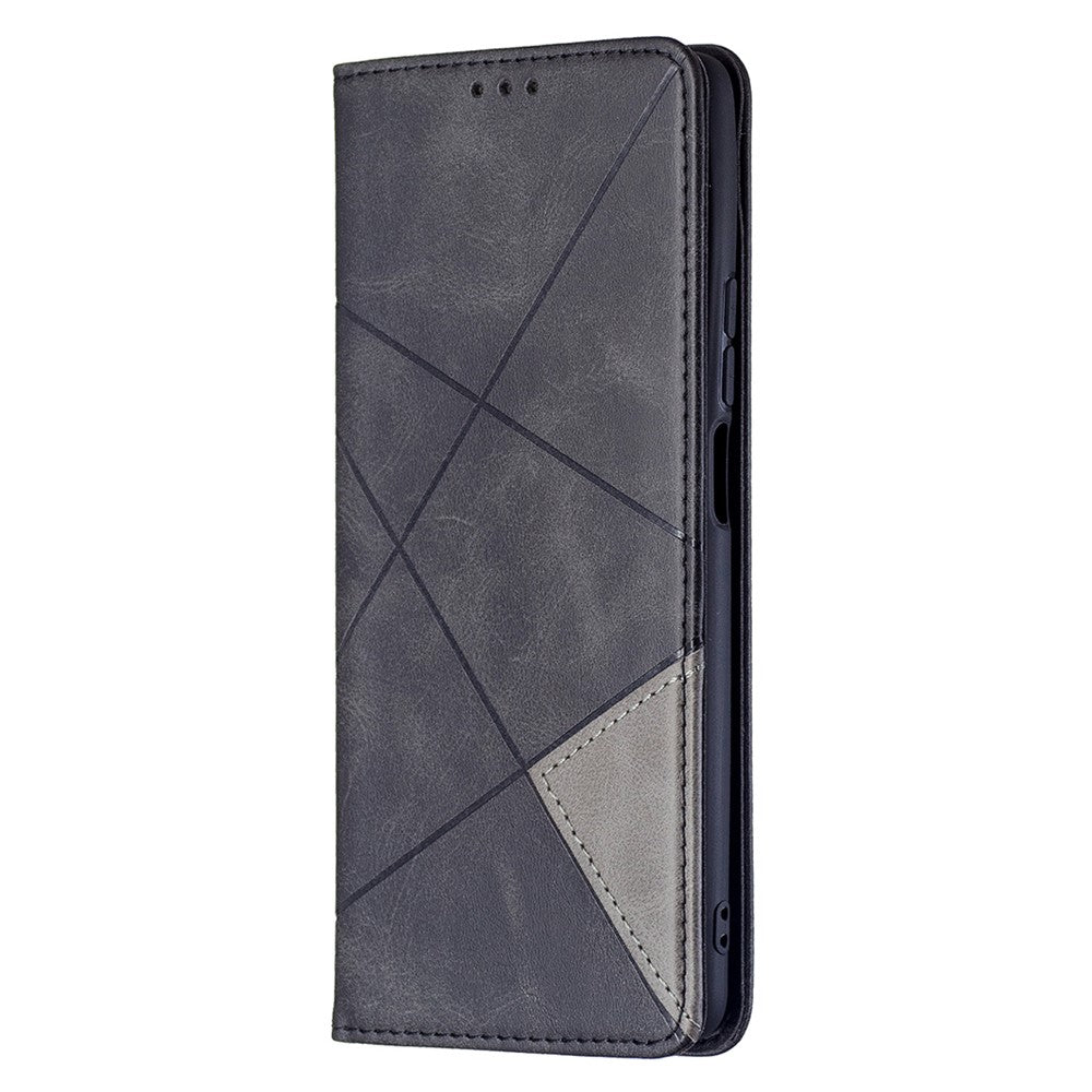 Rhombus-Like Imprinting Leather Stand Protective Phone Case Shell with Card Slots for Xiaomi 11T / 11T Pro
