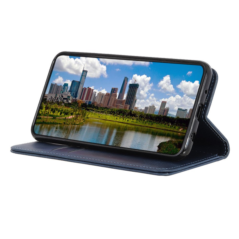 Split Leather Auto-absorbed Anti-drop Shockproof Wallet Stand Phone Cover for Xiaomi 11T/11T Pro