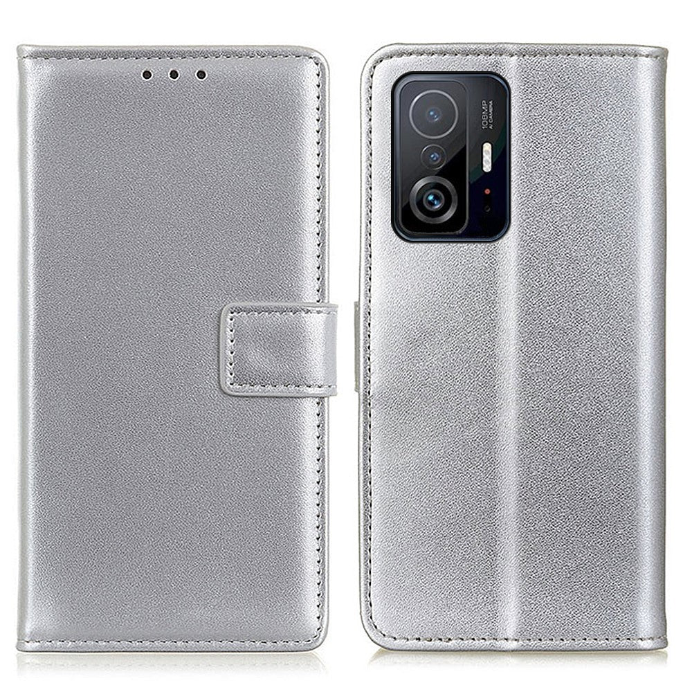Fullt skyddande plånboksfodral med stativ och PU-läder, magnetiskt spänne och vikbart mobilfodral till Xiaomi 11T/11T Pro