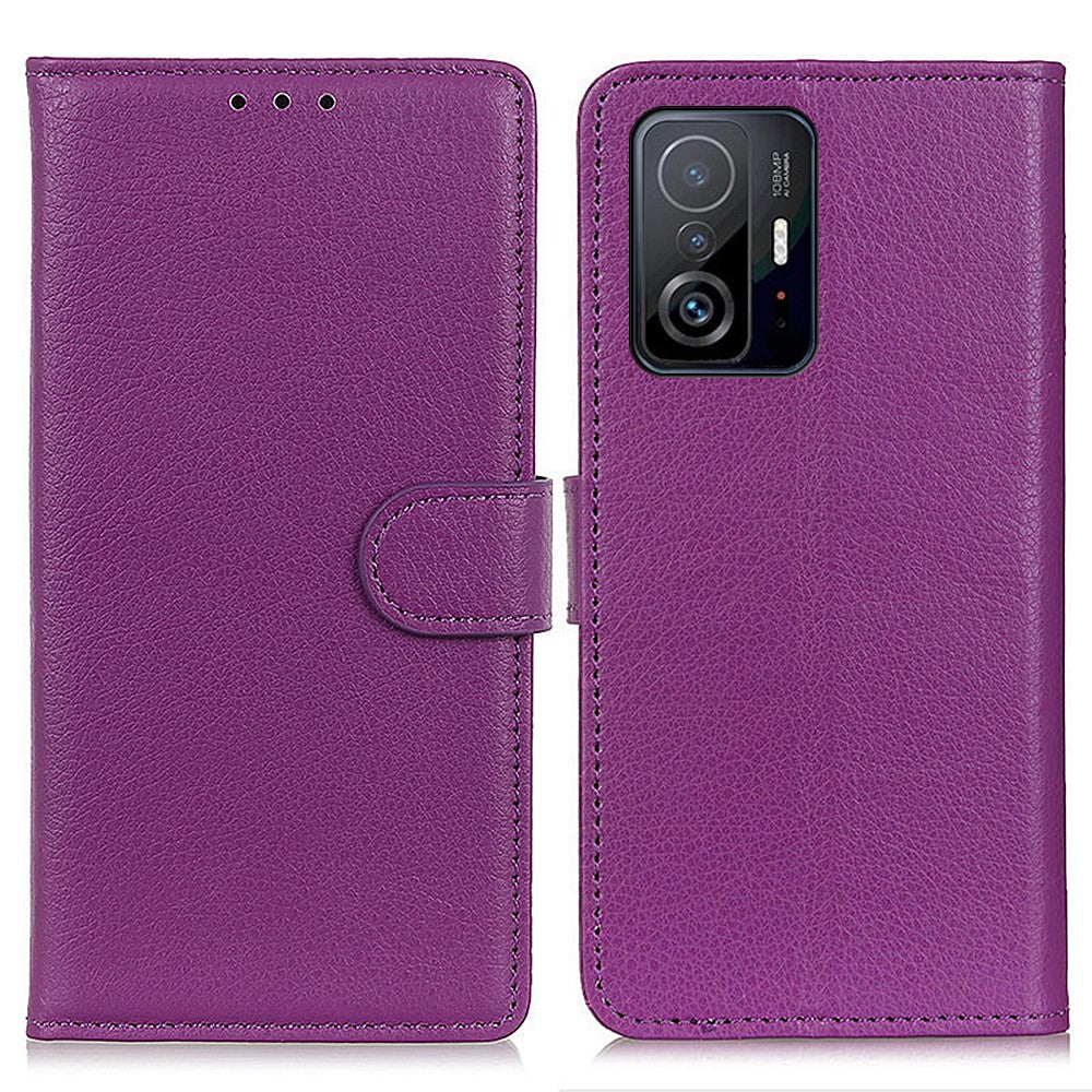 Classic Litchi Texture Anti-Drop Anti-Shock Wallet Stand Leather Phone Case Cover for Xiaomi 11T/11T Pro