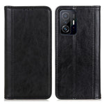 Litchi Texture Auto-absorbed Anti-drop Well-protected Split Leather Phone Cover Case with Wallet Stand for Xiaomi 11T/11T Pro
