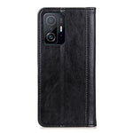 Litchi Texture Auto-absorbed Anti-drop Well-protected Split Leather Phone Cover Case with Wallet Stand for Xiaomi 11T/11T Pro