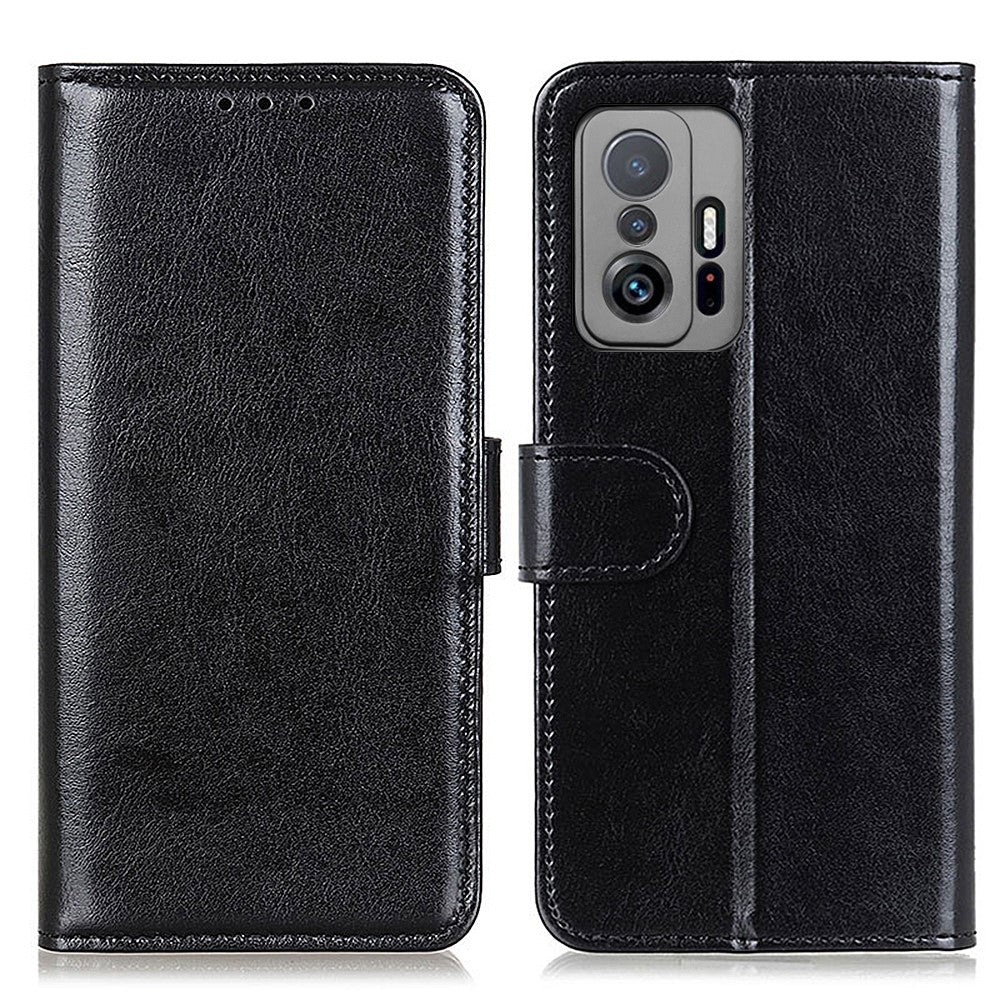 Crazy Horse Texture Folio Flip Leather Wallet Case Shockproof Phone Stand Cover for Xiaomi 11T / 11T Pro