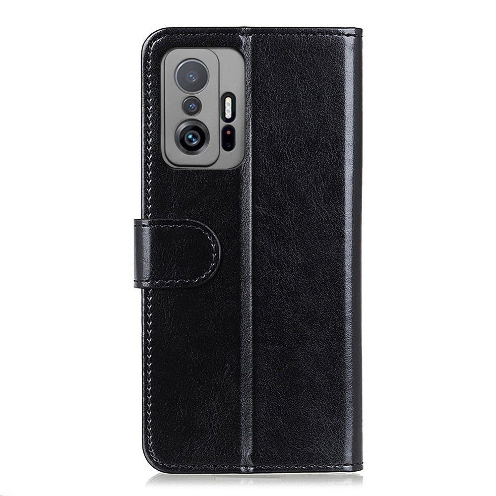 Crazy Horse Texture Folio Flip Leather Wallet Case Shockproof Phone Stand Cover for Xiaomi 11T / 11T Pro