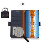 KHAZNEH Litchi Texture Viewing Stand Genuine Leather RFID Blocking Anti-theft Swiping Flip Folio Wallet Case for Xiaomi 11T / 11T Pro