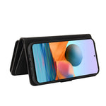 Xiaomi Redmi Note 10 Pro 4G (Global) / (Indien) Plånboksfodral med dragkedja, 15 kortfack och rem i läder för mobil