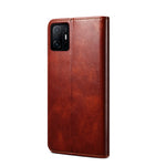 Vaxartad Crazy Horse-textur Välskyddad Snygg Plånboksdesign Magnetiskt Självabsorberande PU-läderfodral för Xiaomi 11T Pro
