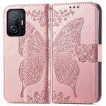 Imprinting Butterfly Flower Pattern Wallet Stand Phone Case Leather Cover for Xiaomi 11T / 11T Pro
