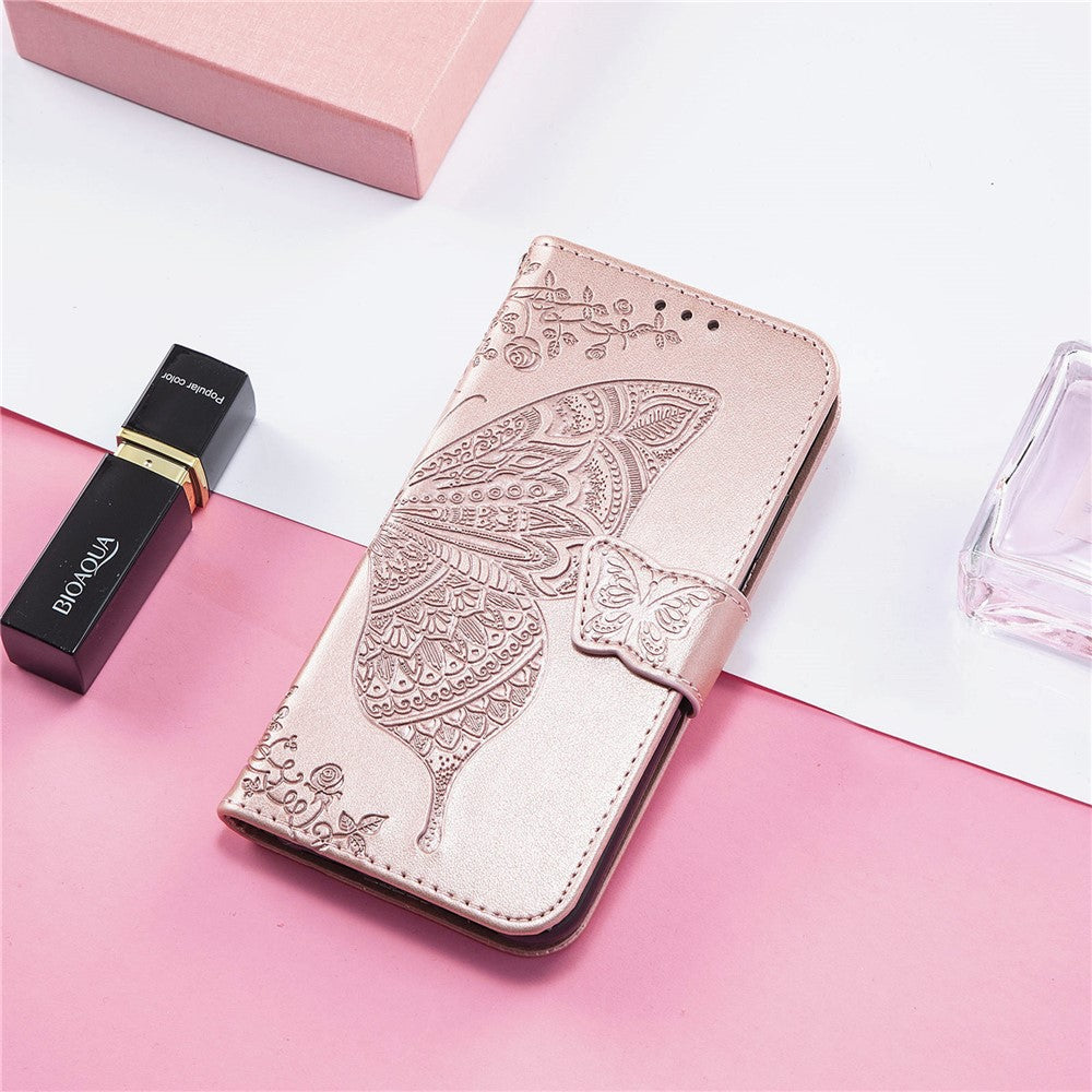 Imprinting Butterfly Flower Pattern Wallet Stand Phone Case Leather Cover for Xiaomi 11T / 11T Pro