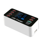 A9+ 8-Port USB+Type C 40W Quick Charge Adapter with LCD Display QC 3.0 Wall Charger