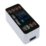 A9+ 8-Port USB+Type C 40W Quick Charge Adapter with LCD Display QC 3.0 Wall Charger