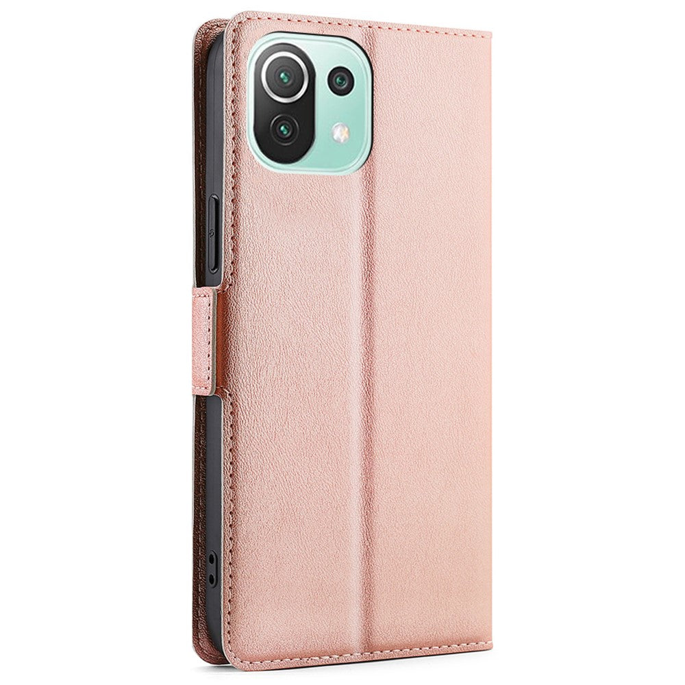 Stand Card Holder Design Ultra-thin Magnetic Clasp Leather Phone Cover Protector for Xiaomi Mi 11 Lite 4G/5G/11 Lite 5G NE
