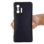Liquid Silicone Phone Case Shockproof Precise Cutout Solid Color Phone Cover with Handy Strap for Xiaomi 11T / 11T Pro