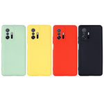 Liquid Silicone Phone Case Shockproof Precise Cutout Solid Color Phone Cover with Handy Strap for Xiaomi 11T / 11T Pro