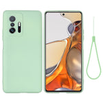 Flytande silikonmobilskal, stötsäkert, exakt utskärning, enfärgat mobilskal med praktisk rem för Xiaomi 11T / 11T Pro