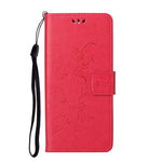 Butterfly and Flower Imprinting Leather Cover Phone Standing Wallet Shell with Hand Strap for Xiaomi 11T / 11T Pro