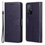 Läderfodral med fjärils- och blommönster, stående plånboksfodral med handrem för Xiaomi 11T / 11T Pro