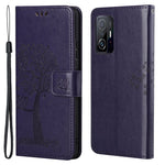 Plånboksfodral i PU-läder med prägel på uggla och träd för Xiaomi 11T / 11T Pro